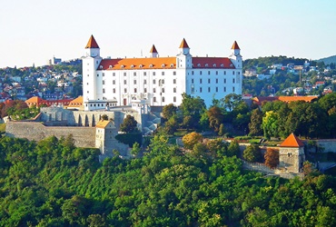 The view of the outside of the Castle of Bratislava.